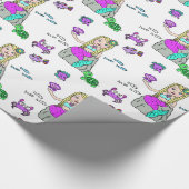 Mermaid and Zee Creatures Girl's Gift Wrap Cadeaupapier (Hoek)