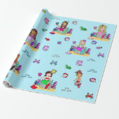 Mermaid and Zee Creatures Girl's Gift Wrap Cadeaupapier (Uitgerold)
