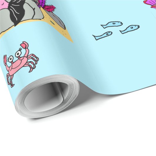 Mermaid and Zee Creatures Girl's Gift Wrap Cadeaupapier (Rol Hoek)