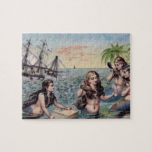 Mermaid Antiek Magic Nautical Legpuzzel (Horizontaal)