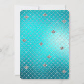 Mermaid Aqua Blauwgroen Gold Silver Sparkle Glitte Kaart (Achterkant)