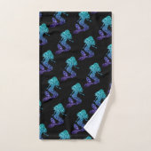 Mermaid aqua blue ombre Sparkles black Bad Handdoek (Handdoek)