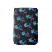 Mermaid aqua blue ombre Sparkles black Badmat (Voorkant Verticaal)