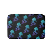 Mermaid aqua blue ombre Sparkles black Badmat (Voorkant)