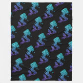 Mermaid aqua blue ombre Sparkles black Fleece Deken (Voorkant)