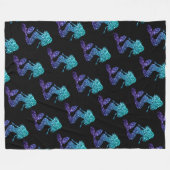 Mermaid aqua blue ombre Sparkles black Fleece Deken (Voorkant (Horizontaal))