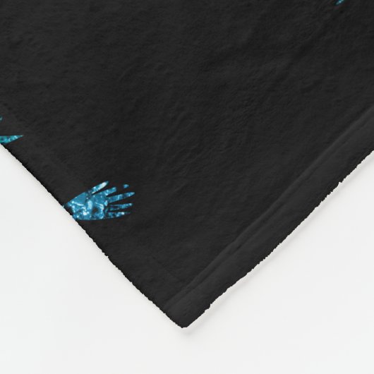 Mermaid aqua blue ombre Sparkles black Fleece Deken (Hoek)