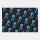 Mermaid aqua blue ombre Sparkles black Inpakpapier Vel (Voorkant 3)