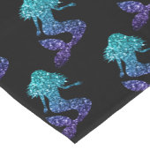 Mermaid aqua blue ombre Sparkles black Korte Tafelloper (Hoek)