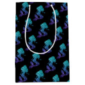 Mermaid aqua blue ombre Sparkles black Medium Cadeauzakje (Voorkant)