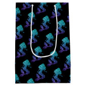 Mermaid aqua blue ombre Sparkles black Medium Cadeauzakje (Achterkant)