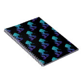 Mermaid aqua blue ombre Sparkles black Notitieboek (Rechterzijde)