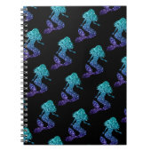 Mermaid aqua blue ombre Sparkles black Notitieboek (Voorkant)