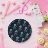 Mermaid aqua blue ombre Sparkles black Papieren Bordje (Feest)