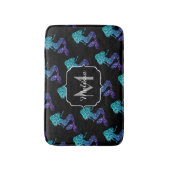 Mermaid aqua blue ombre Sparkles Monogram Badmat (Voorkant Verticaal)