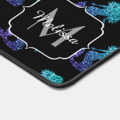 Mermaid aqua blue ombre Sparkles Monogram Bureaumat (Hoek)