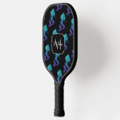 Mermaid aqua blue ombre Sparkles Monogram Pickleball Paddle (Links)