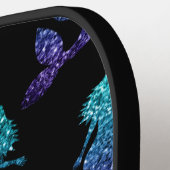 Mermaid aqua blue ombre Sparkles Monogram Pickleball Paddle (Links Detail)