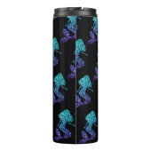 Mermaid aqua blue ombre Sparkles Monogram Thermosbeker (Achterkant)