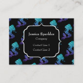 Mermaid aqua blue ombre Sparkles Monogram Visitekaartje (Achterkant)