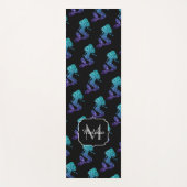 Mermaid aqua blue ombre Sparkles Monogram Yogamat (Voorkant)