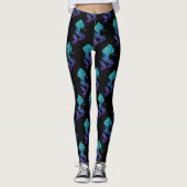 Mermaid aqua blue ombre Sparkles patroon Leggings (Voorkant)