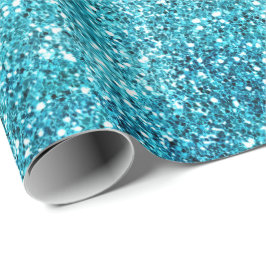 Mermaid Aqua Glitz Glitter Cadeaupapier
