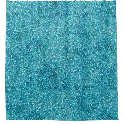 Mermaid Aqua Glitz Glitter Douchegordijn (Voorkant)