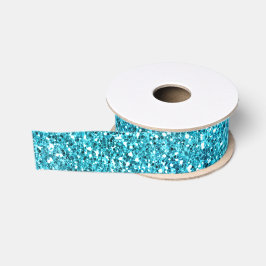 Mermaid Aqua Glitz Glitter Grosgrain Lint