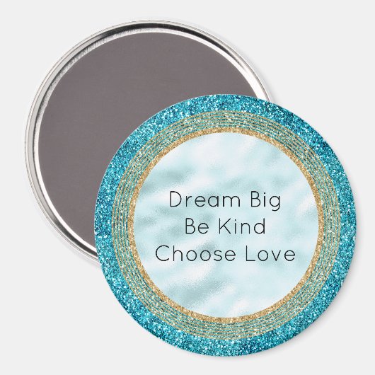 Mermaid Aqua Glitz Glitter Magneet (Voorkant / Achterkant)