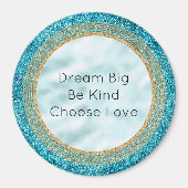 Mermaid Aqua Glitz Glitter Magneet (Voorkant)