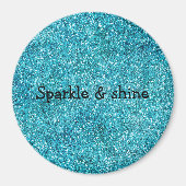 Mermaid Aqua Glitz Glitter Magneet (Voorkant)