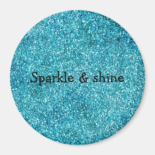 Mermaid Aqua Glitz Glitter Magneet (Voorkant)