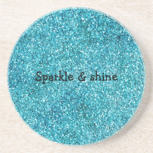 Mermaid Aqua Glitz Glitter Zandsteen Onderzetter