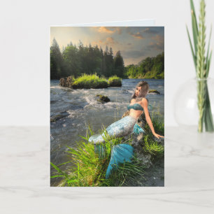  MERMAID ART BIRTHDAY Wenskaart Kaart
