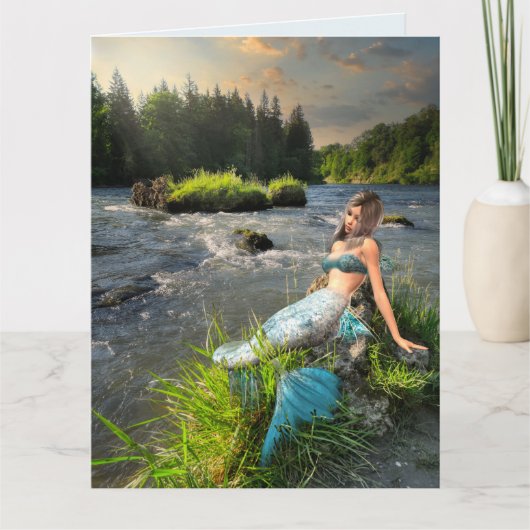  MERMAID ART BIRTHDAY Wenskaart Kaart (Voorkant)