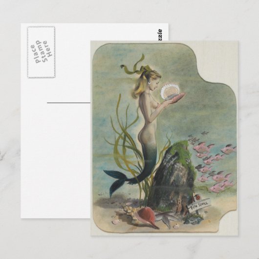 Mermaid  Art Briefkaart (Voorkant / Achterkant)