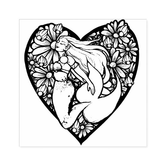 Mermaid at Heart Rubberstempel (Afrduk)