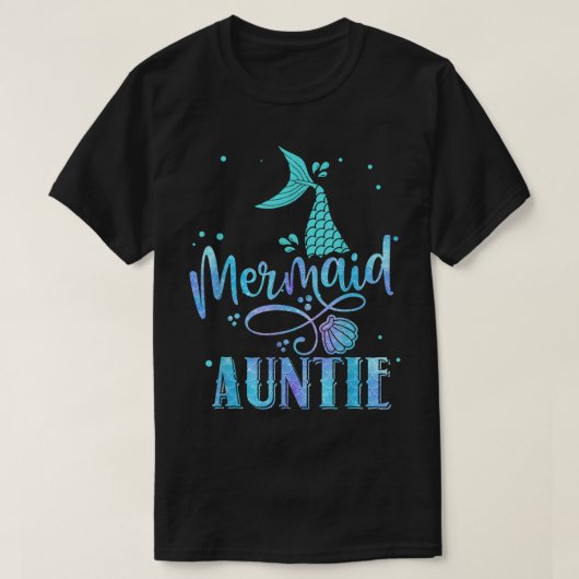 Mermaid Auntie Funny tante Women Family Matching P T-shirt (Design voorkant)