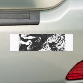 Mermaid b/w bumpersticker (Op auto)