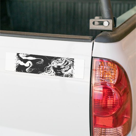 Mermaid b/w bumpersticker (Op Truck)