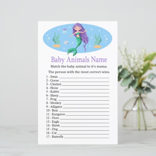 Mermaid Baby Animals Name Game (Staand voorkant)