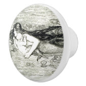 Mermaid & baby art van Amelia Bauerle Bowerley Keramische Knop (Rechts)