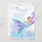 Mermaid Baby Girl Baby shower Kaart (Voorkant)