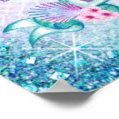 Mermaid Baby Girl Shower Welkomstsignalen Poster (Hoek)