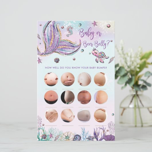 Mermaid Baby of Beer Belly Baby shower Game (Staand voorkant)