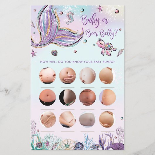 Mermaid Baby of Beer Belly Baby shower Game (Voorkant)