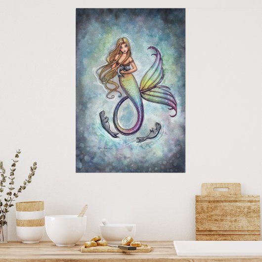 Mermaid Baby Seals Poster Print door M. Harrison (Keuken)
