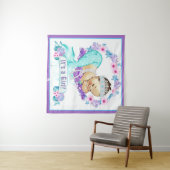 Mermaid Baby Shower Achtergrond Banner Wandkleed (In Situ (horizontaal))