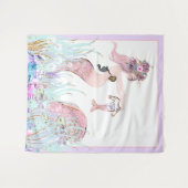 Mermaid Baby Shower Achtergrond Banners Wandkleed (Voorkant (horizontaal))